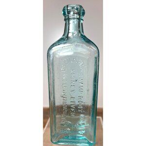 Antique Dr. Kilmers Swamp Root Kidney Liver Remedy Aqua Embossed Glass Bottle